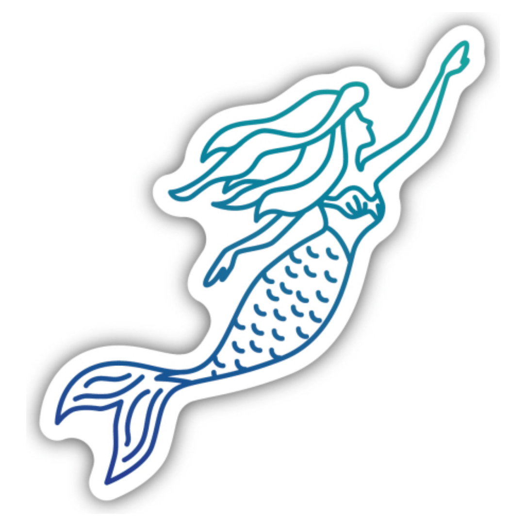 Mermaid Sticker - White Farmhouse Flowers