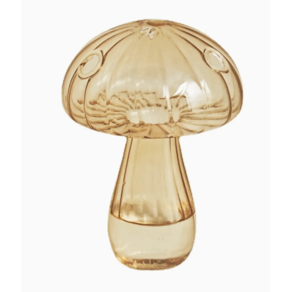 Mini Light Brown Mushroom Vase - White Farmhouse Flowers