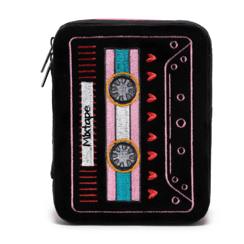 Mix Tape Jewelry Zip Case - White Farmhouse Flowers