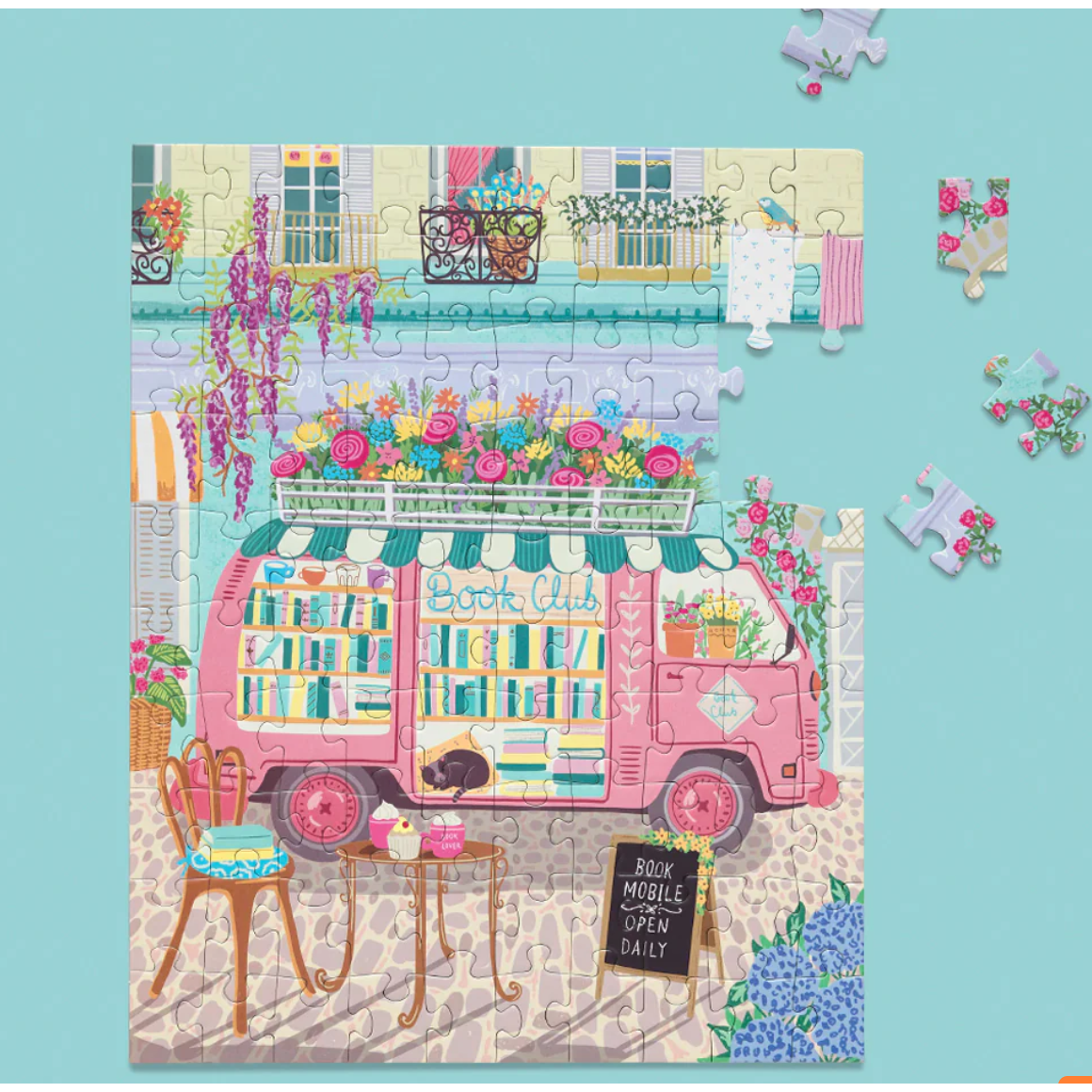 Mobile Book Club Puzzle Snax - White Farmhouse Flowers