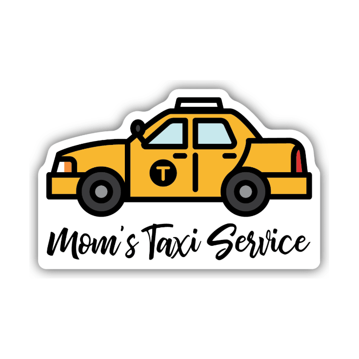 Mom's Taxi Service Sticker - White Farmhouse Flowers