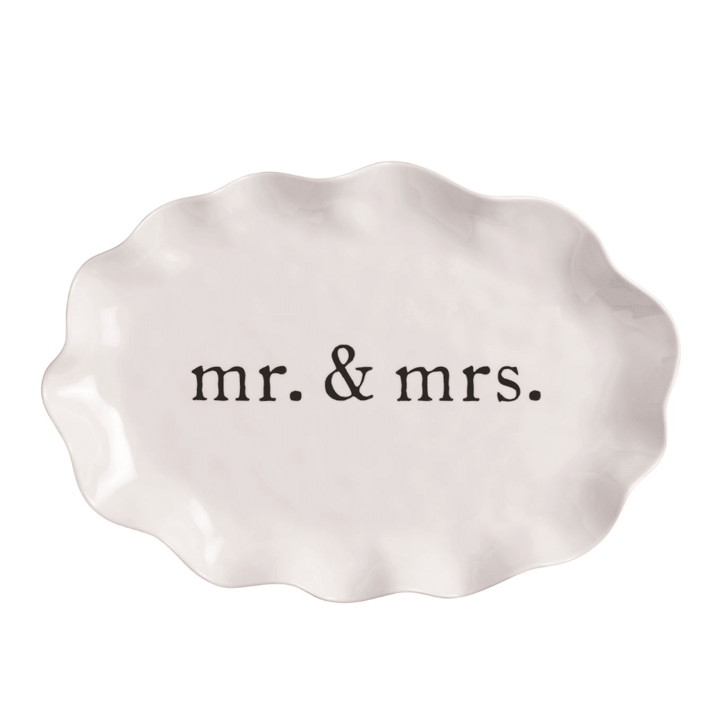Mr and Mrs Melamine Platter - White Farmhouse Flowers