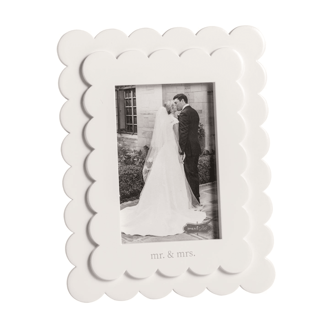 Mr and Mrs Scallop Frame - White Farmhouse Flowers