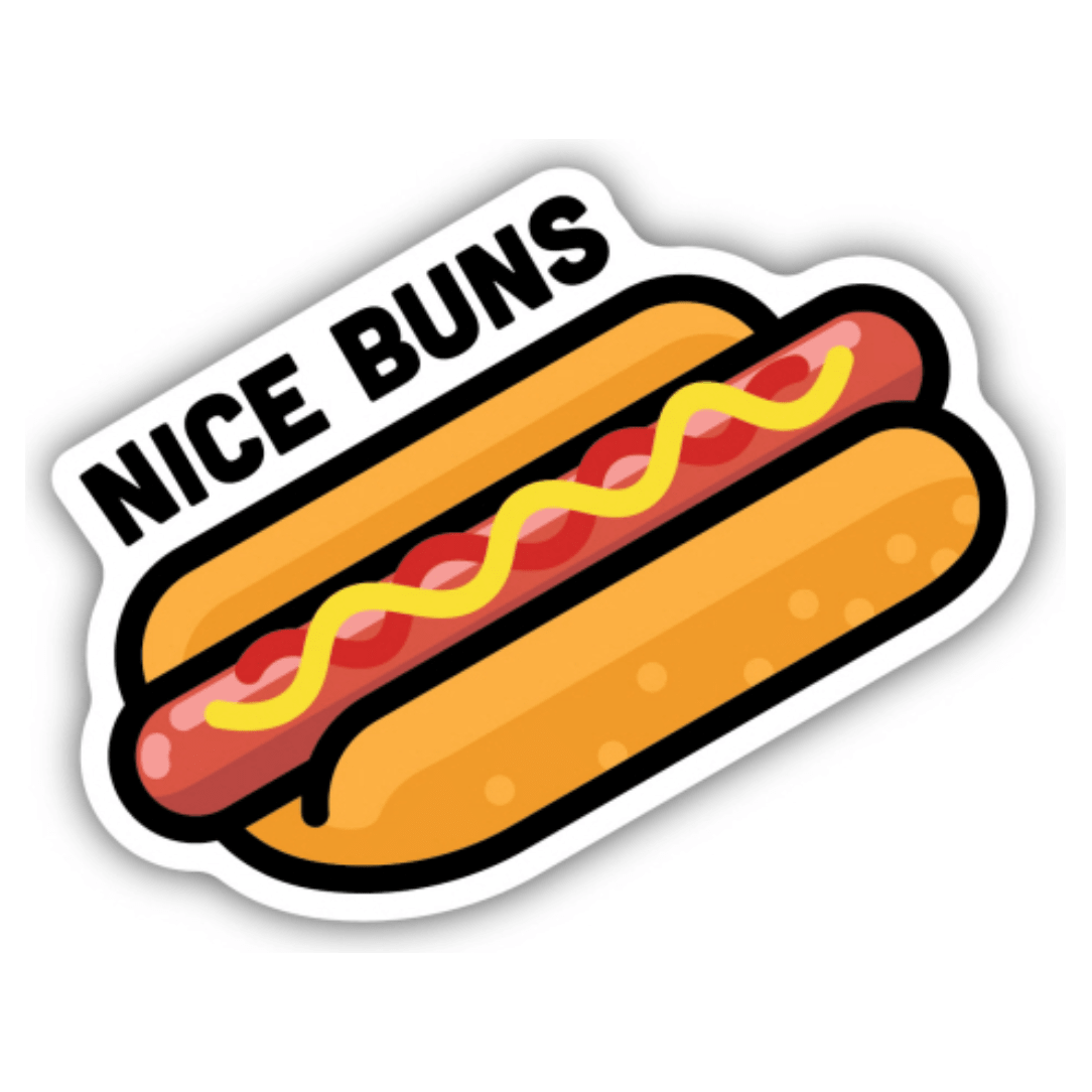 Nice Buns Sticker - White Farmhouse Flowers