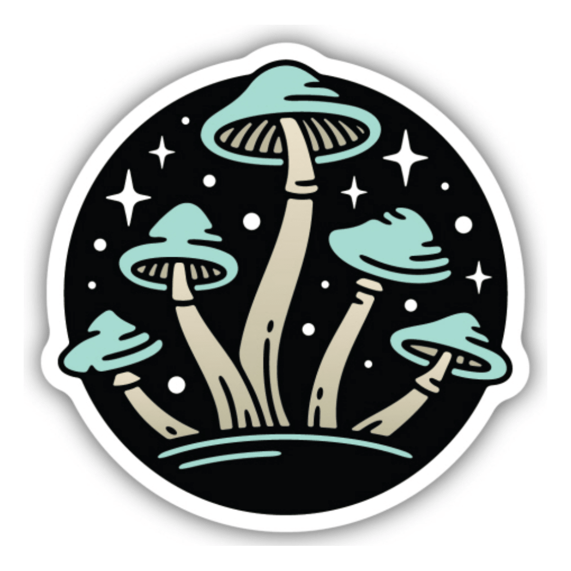 Nighttime Mushrooms Sticker - White Farmhouse Flowers