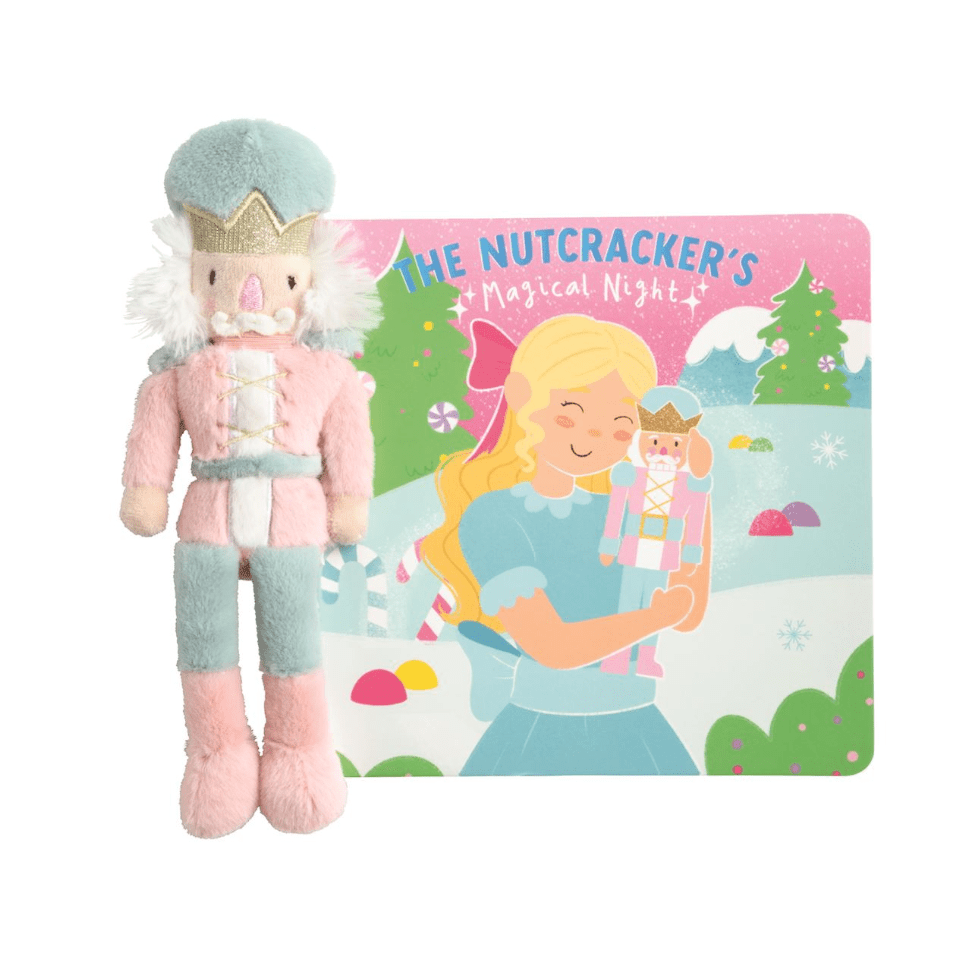 Nutcracker Book with Plush - White Farmhouse Flowers