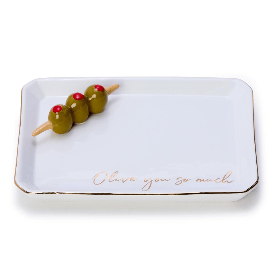 Olive You So Much Trinket Tray - White Farmhouse Flowers