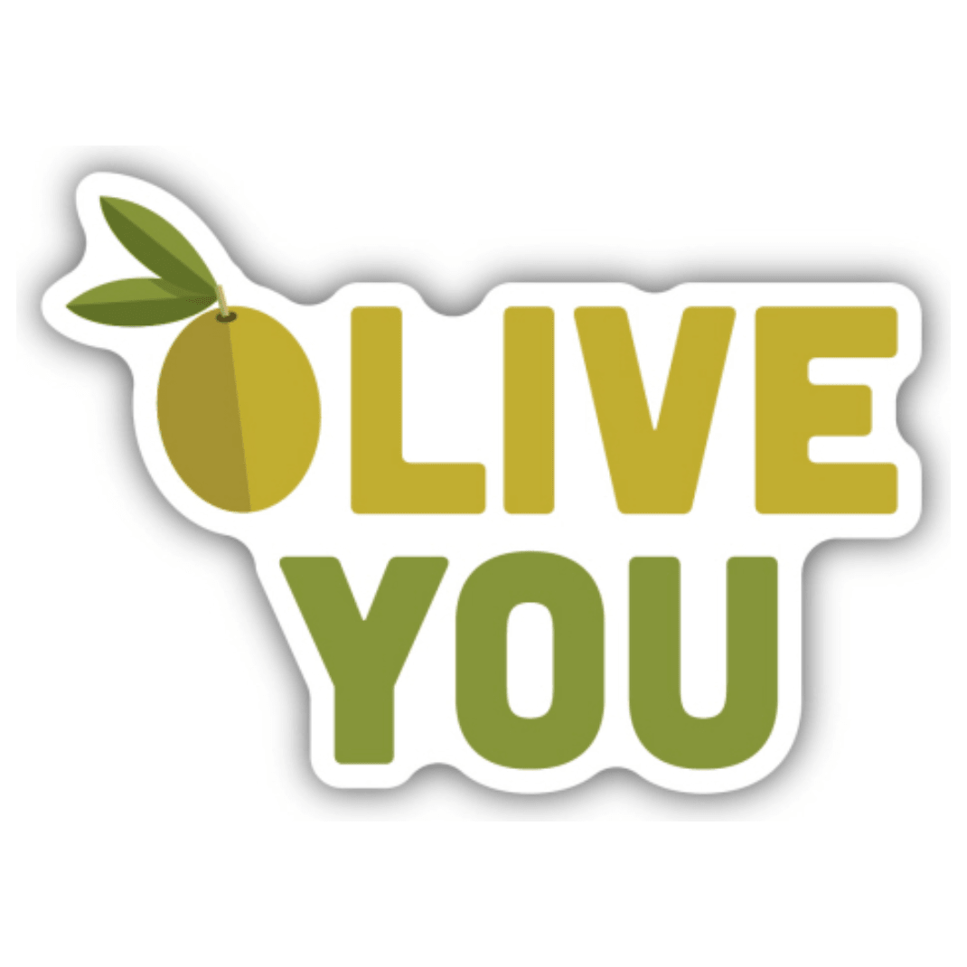 Olive You Sticker - White Farmhouse Flowers