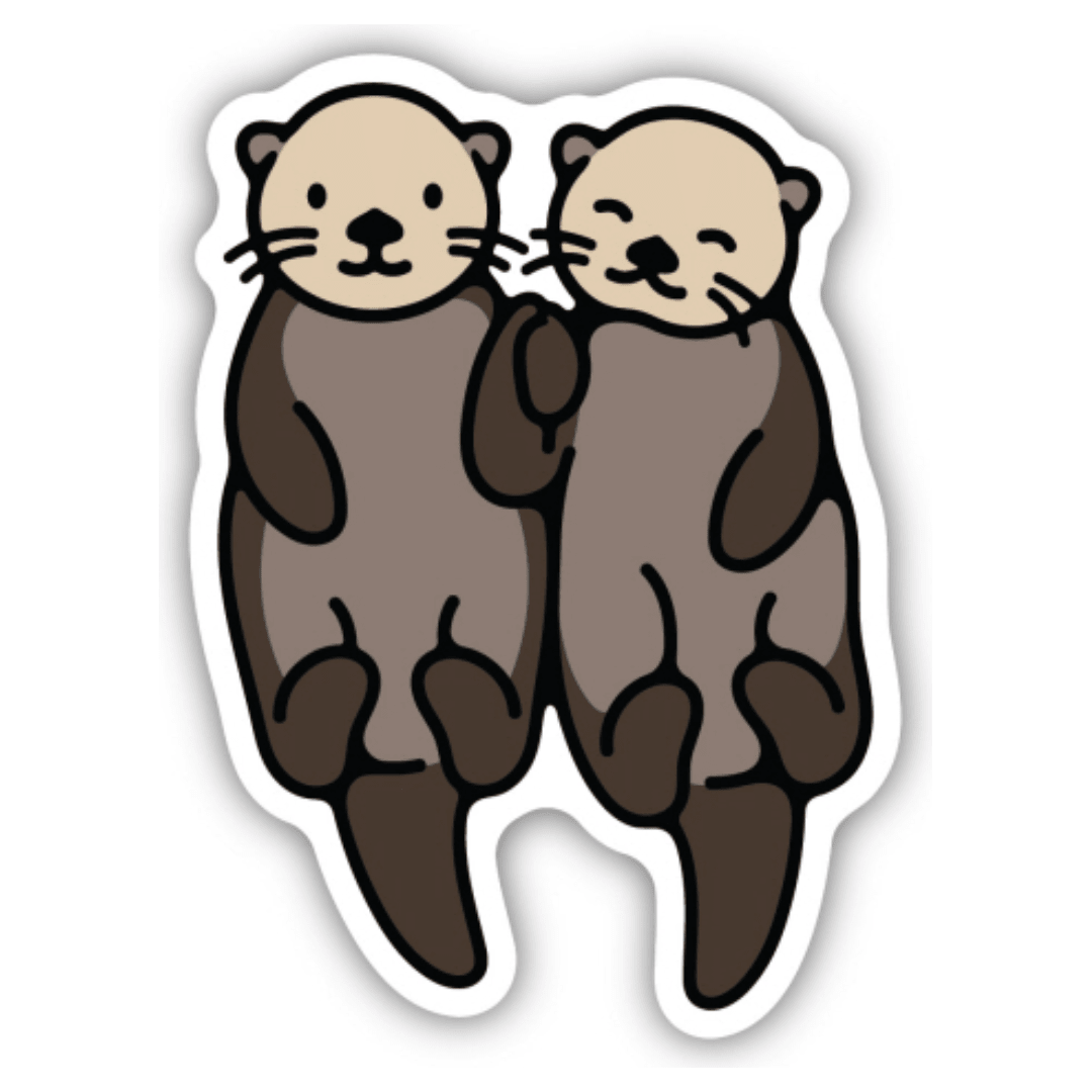 Pair of Otters Sticker - White Farmhouse Flowers