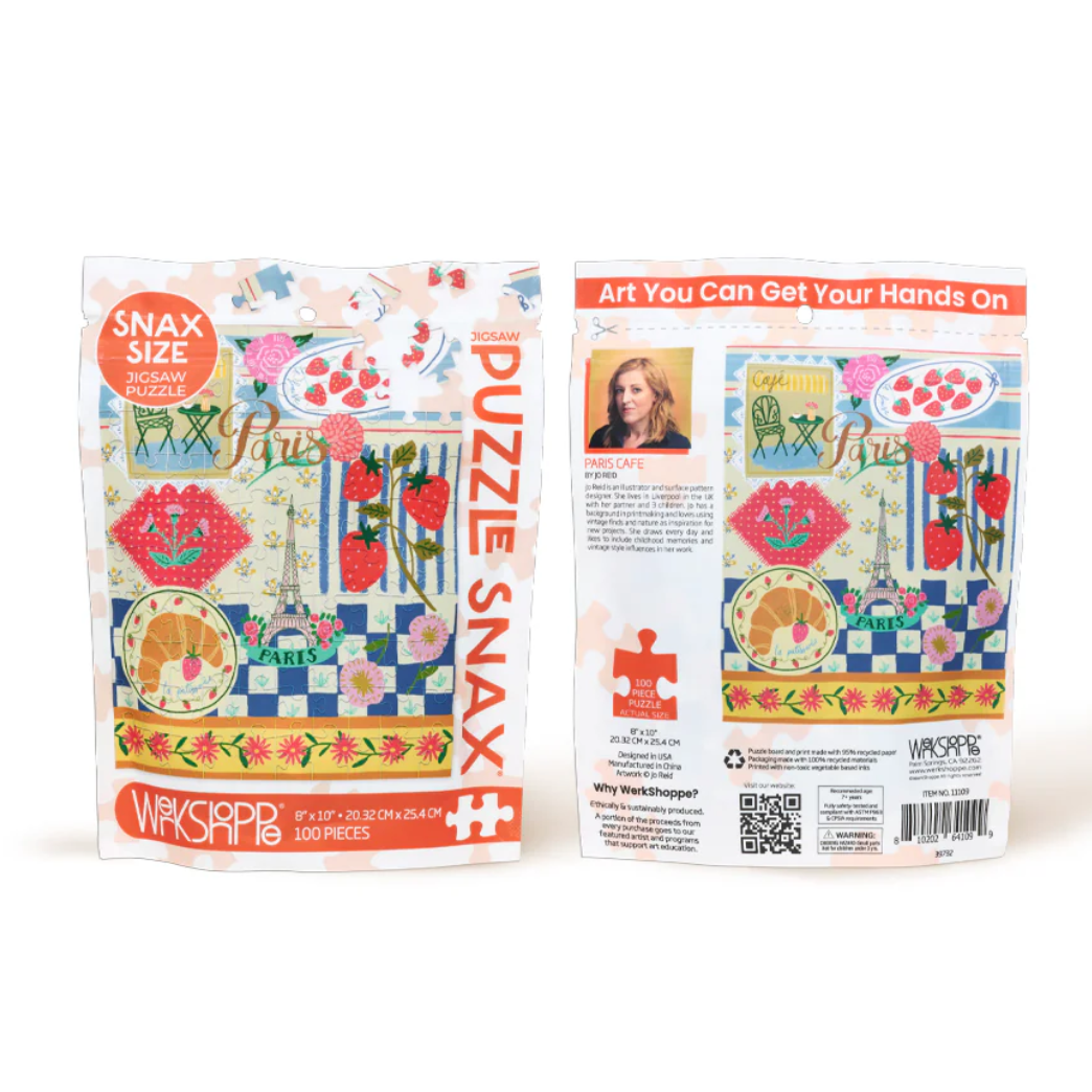 Paris Cafe Puzzle Snax - White Farmhouse Flowers