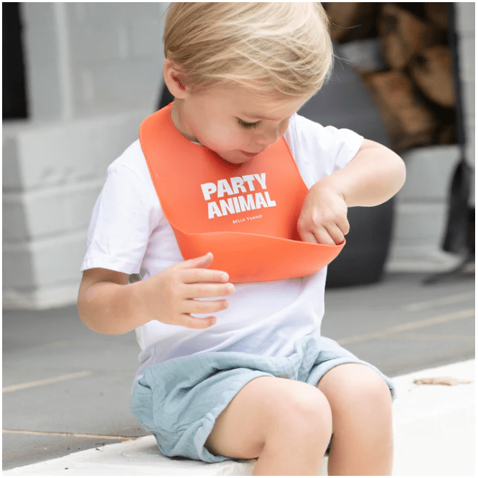 Party Animal Wonder Bib - White Farmhouse Flowers