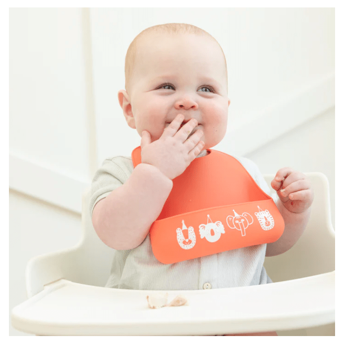 Party Animals Little Bites Bib - White Farmhouse Flowers