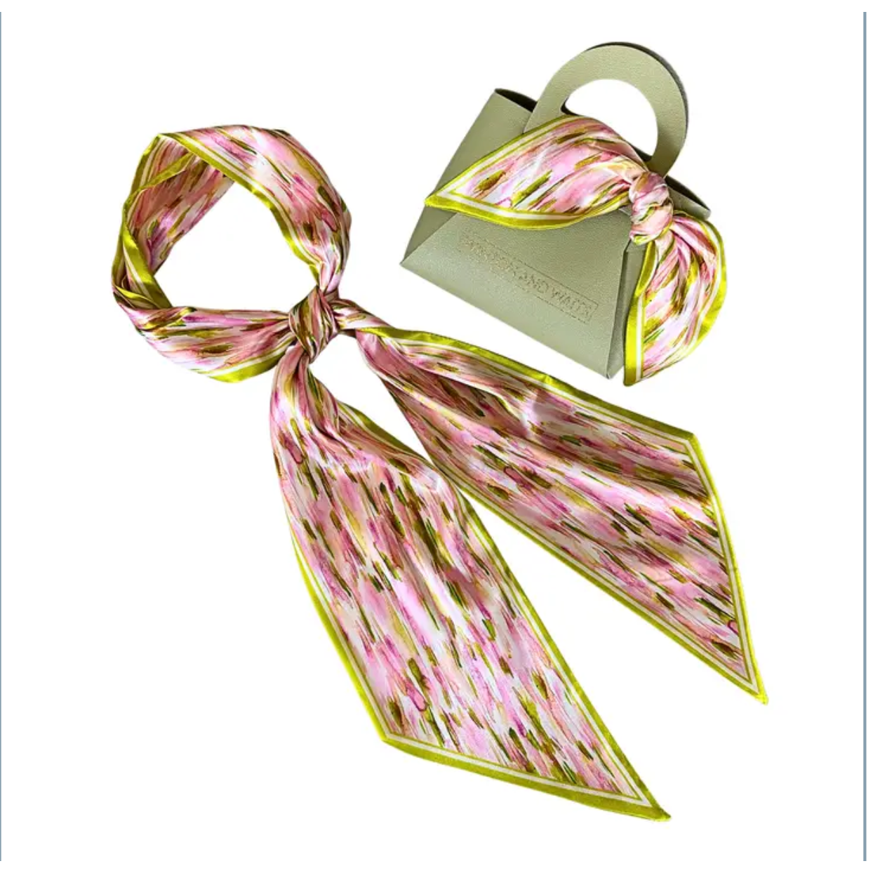Pastel Brushstrokes Accessory Scarf - White Farmhouse Flowers