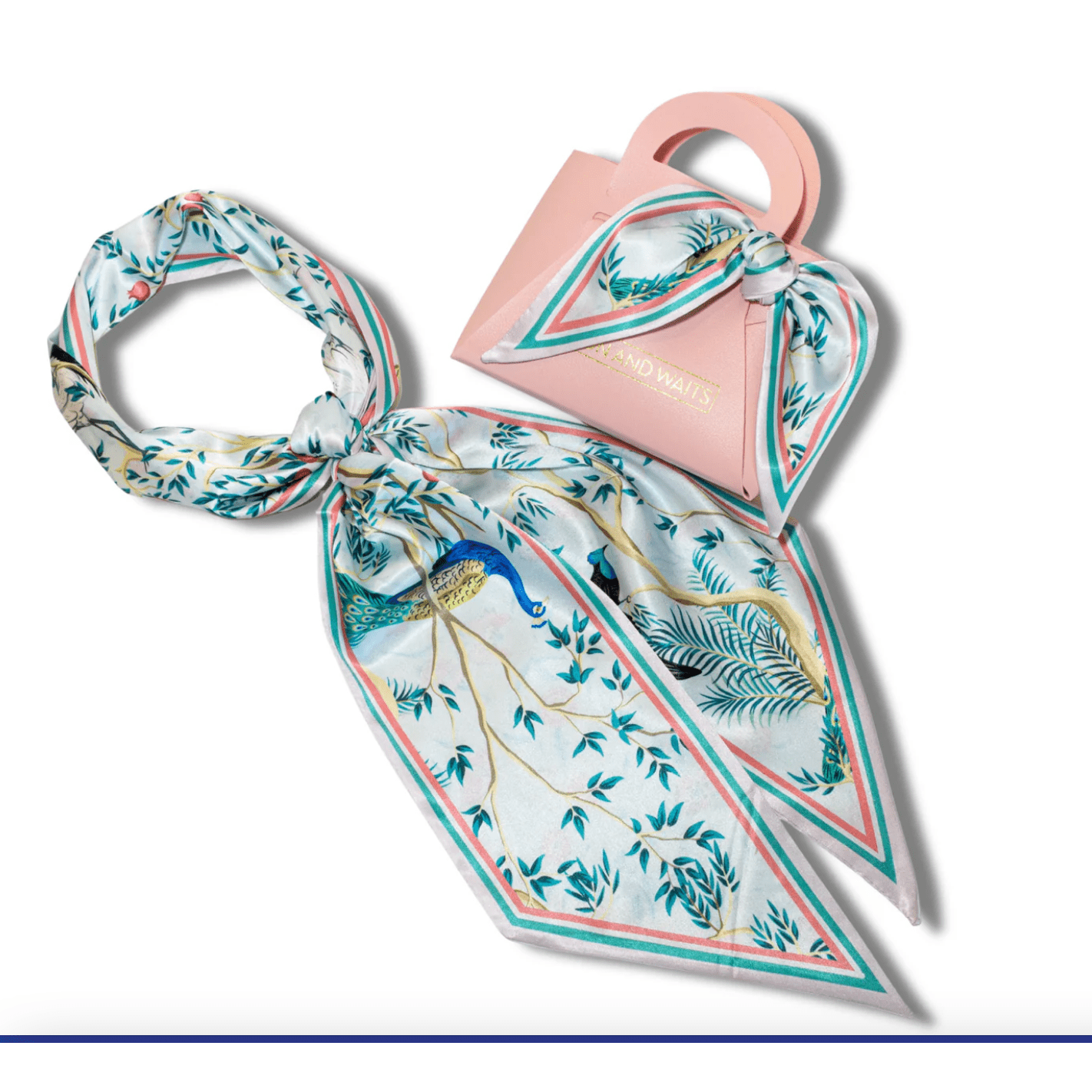 Peacock Paradise Accessory Scarf - White Farmhouse Flowers