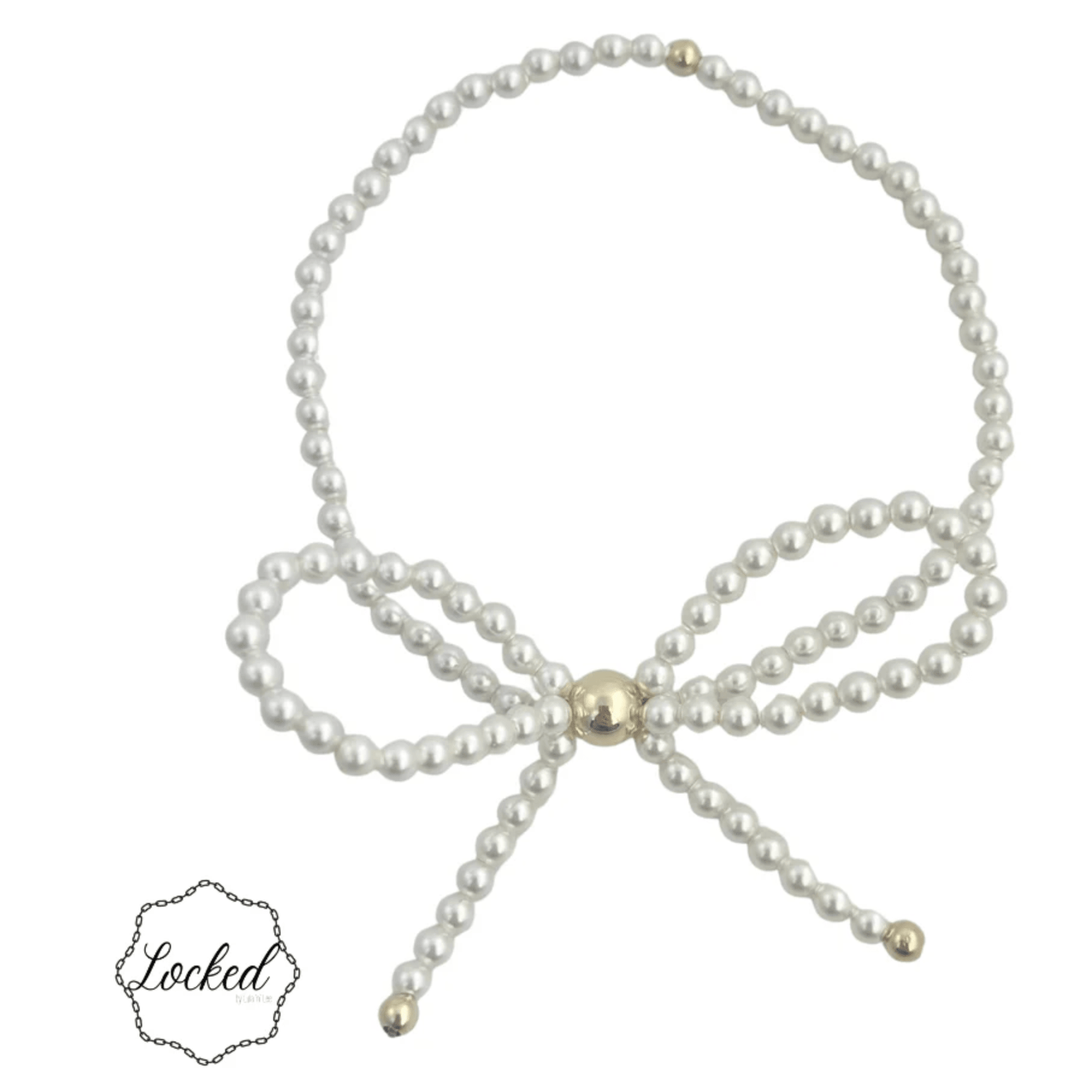 Pearl Bow Bracelet - White Farmhouse Flowers