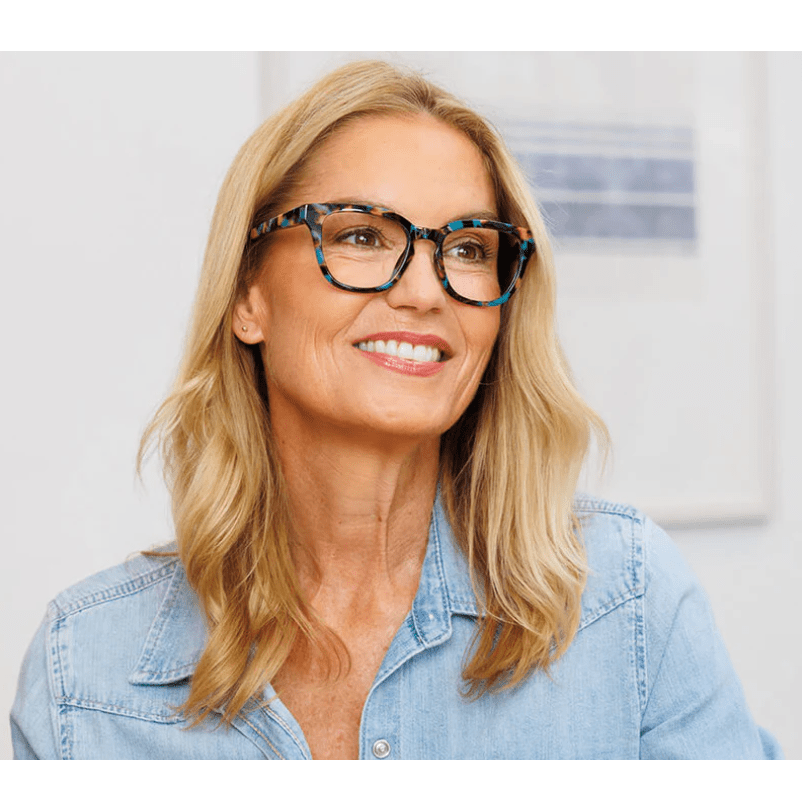 Peepers - Betsy Teal Botanico Reading Glasses - White Farmhouse Flowers