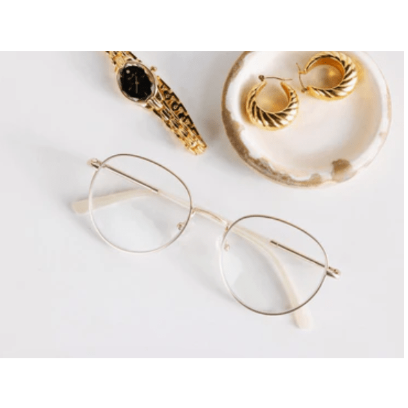 Peepers Classified Gold Reading Glasses - White Farmhouse Flowers