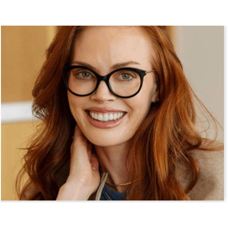 Peepers Margot - Black Reading Glasses - White Farmhouse Flowers