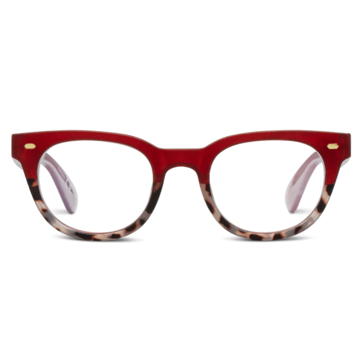 Peepers Take it Easy - Wine/Gray Tortoise Reading Glasses - White Farmhouse Flowers