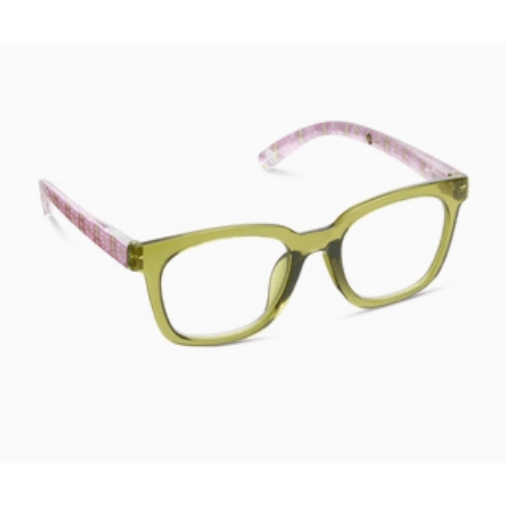 Peepers To The Max Green/Rosemary Reading Glasses - White Farmhouse Flowers