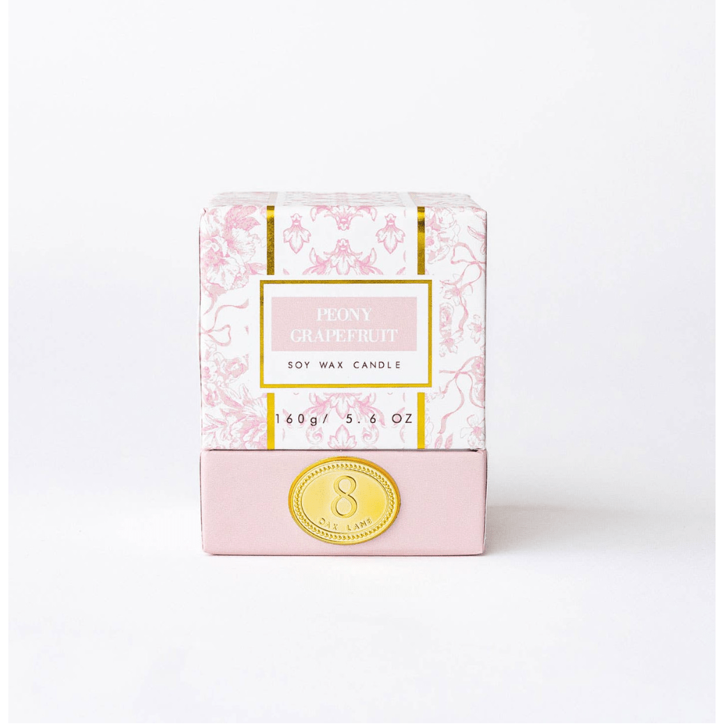Peony Grapefruit Soy Wax Candle - White Farmhouse Flowers