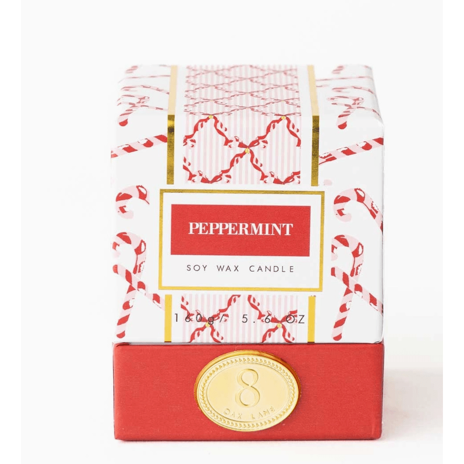Peppermint Boxed Candle - White Farmhouse Flowers