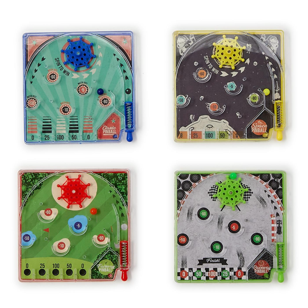 Pinball Coasters with 4 Pinball Games - White Farmhouse Flowers