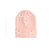 Pink and White Bow Baby Hats - White Farmhouse Flowers