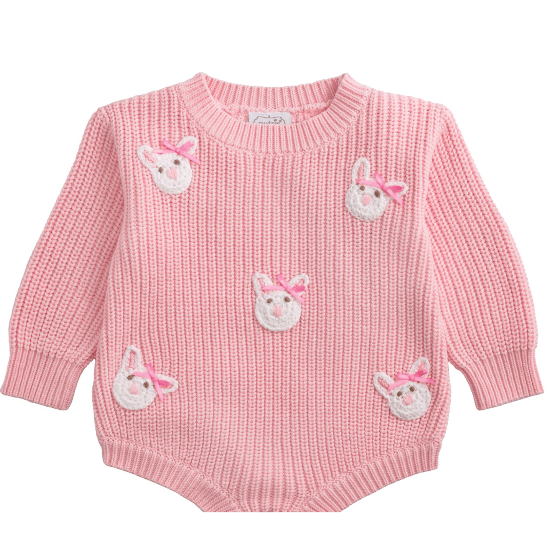 Pink Bunny Sweater Bubble - White Farmhouse Flowers