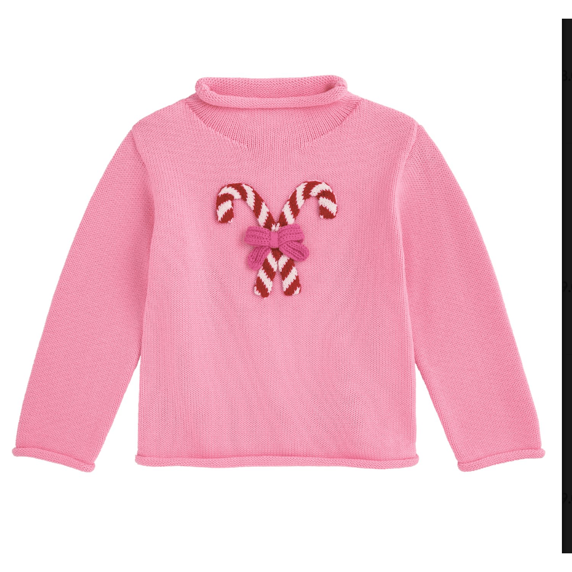 Pink Candy Cane Rollneck Sweater - White Farmhouse Flowers