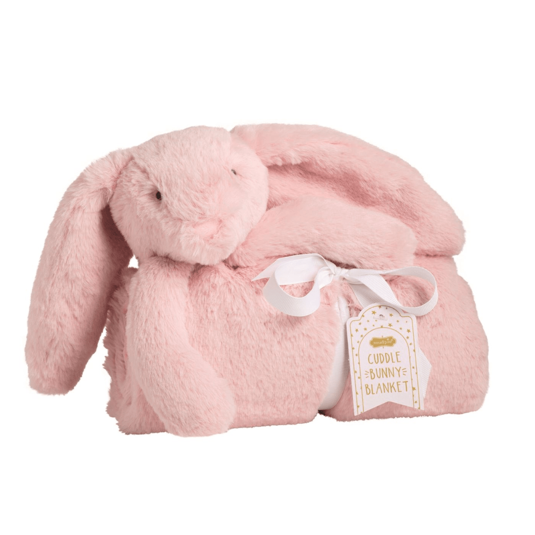 Pink Cuddle Bunny Blanket - White Farmhouse Flowers