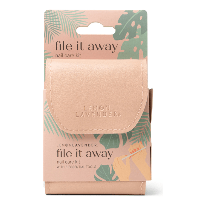 Pink File it Away Nail Care Kit - White Farmhouse Flowers