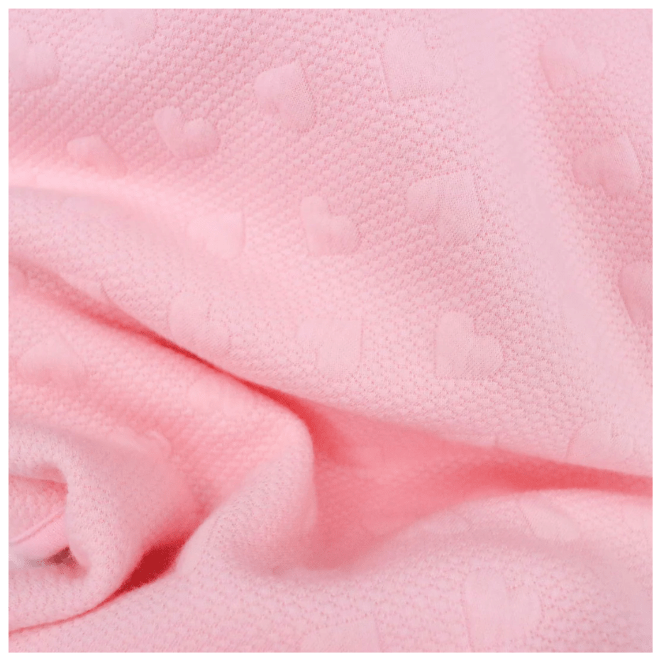 Pink Knit Blanket - White Farmhouse Flowers