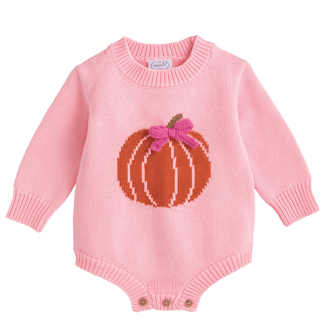 Pink Pumpkin Sweater Bubble - White Farmhouse Flowers