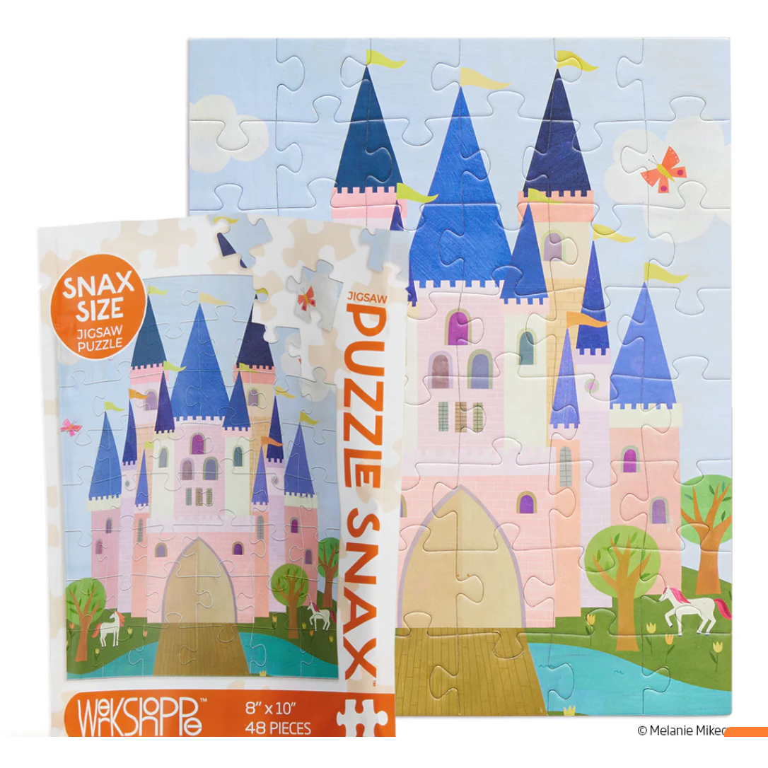 Pink Royal Castle 48 Piece Jigsaw Puzzle Snax - White Farmhouse Flowers