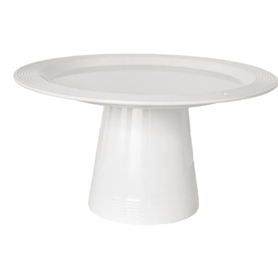 Pinstripes Melamine High Riser - White Farmhouse Flowers