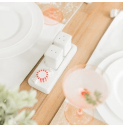Pinstripes Salt and Pepper Shakers - White Farmhouse Flowers