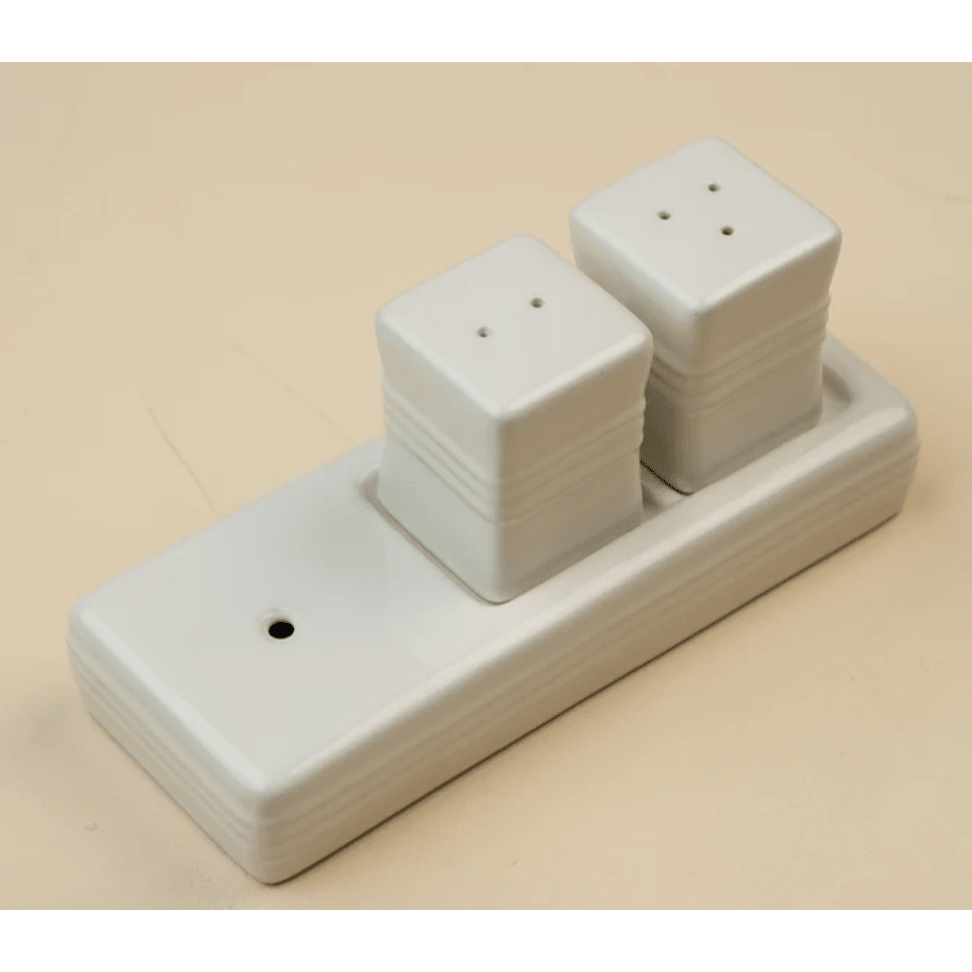 Pinstripes Salt and Pepper Shakers - White Farmhouse Flowers
