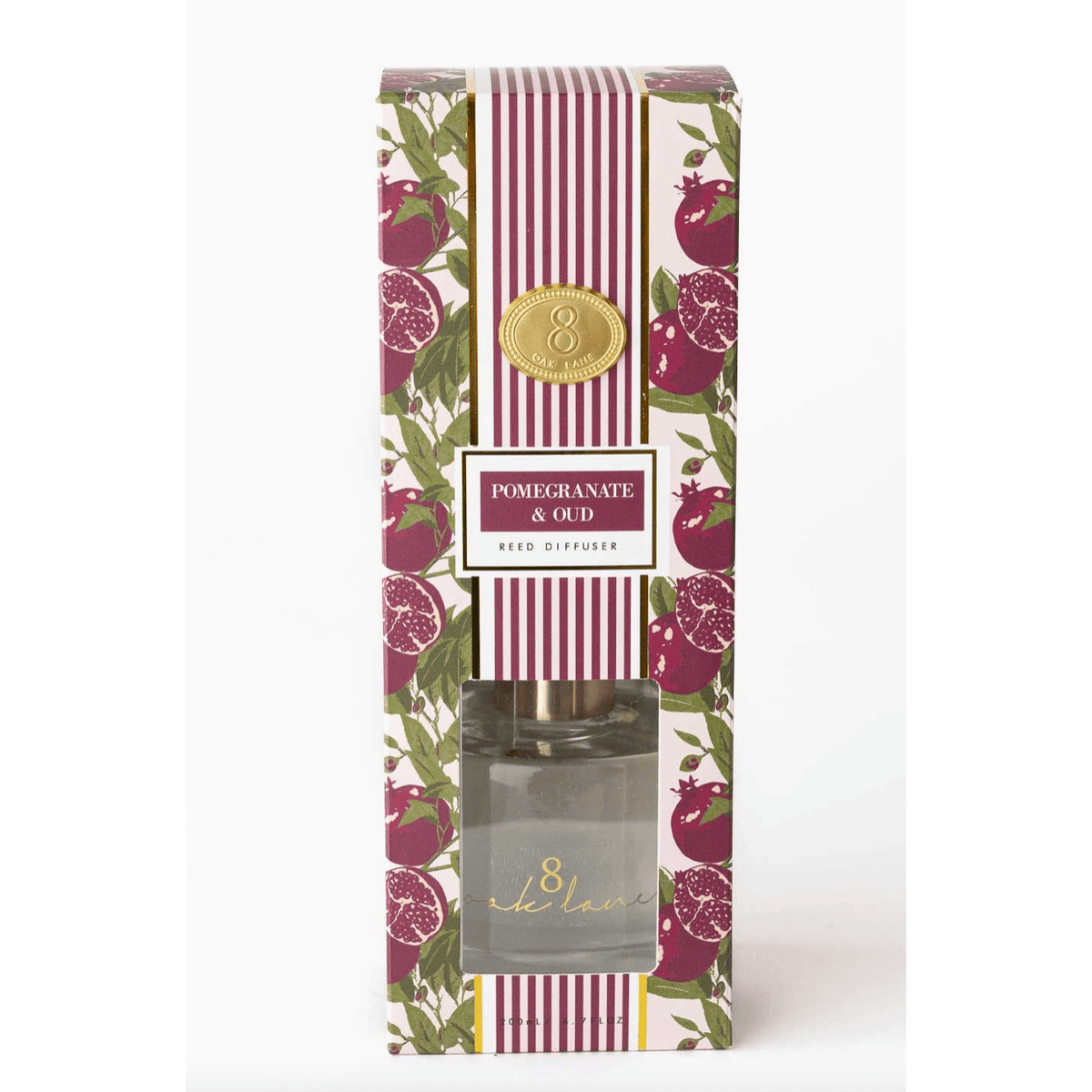 Pomegranate and Oud Reed Diffuser - White Farmhouse Flowers