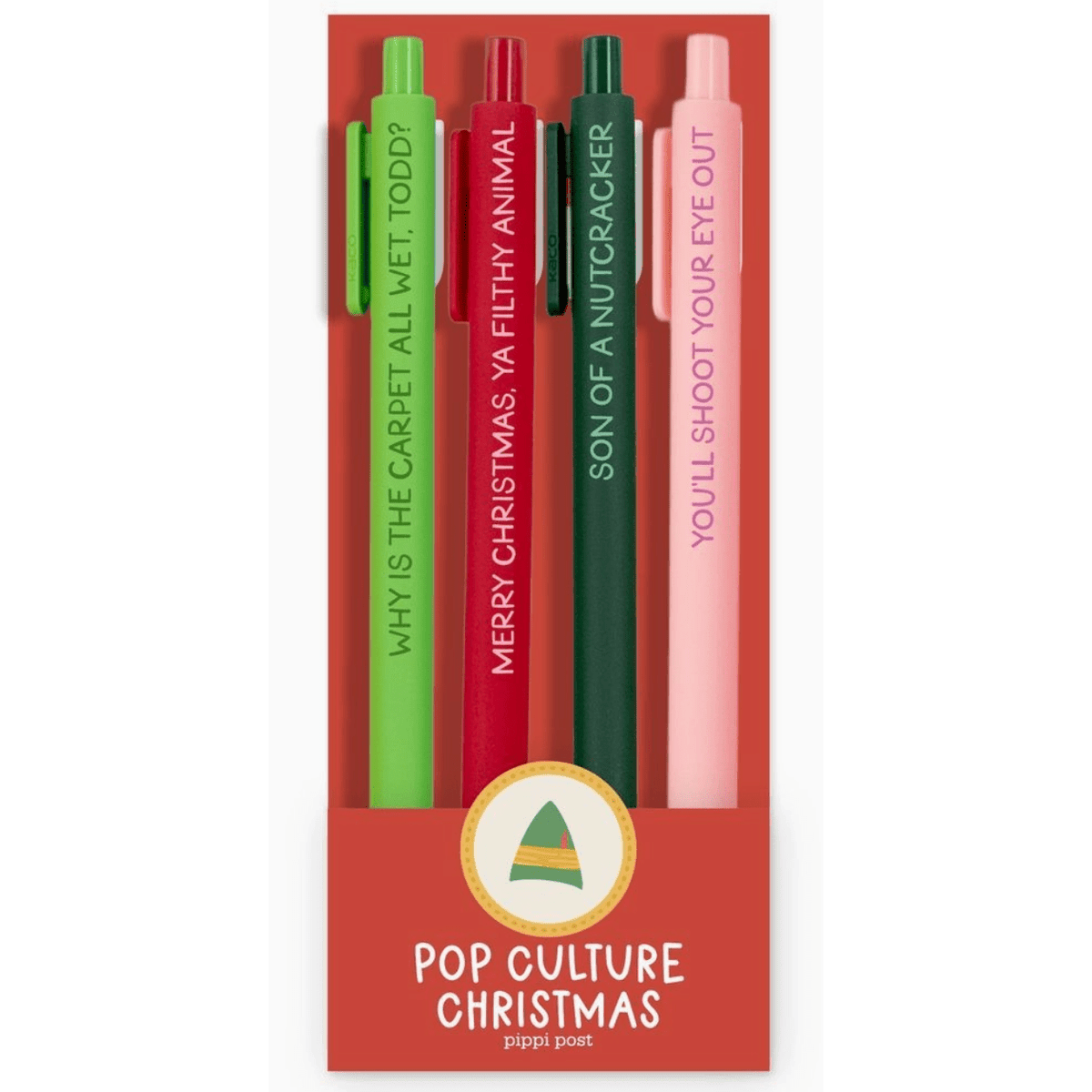 Pop Culture Christmas Movie Quotes Pen Set - White Farmhouse Flowers