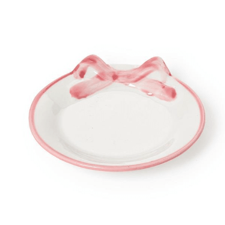 Pretty Bow Hand-Painted Trinket / Desk Tray - White Farmhouse Flowers