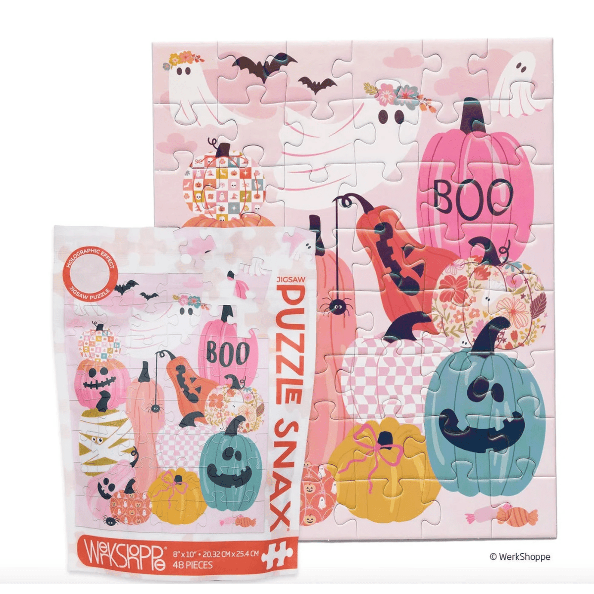 Pumpkin Party 48 Piece Jigsaw Puzzle Snax - White Farmhouse Flowers