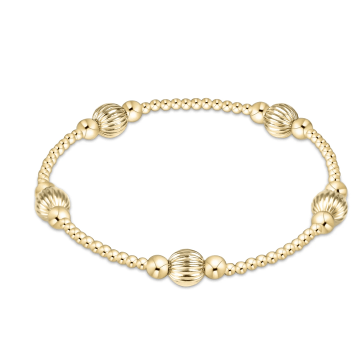 Purpose Dignity 6mm Bead Bracelet - Gold - White Farmhouse Flowers