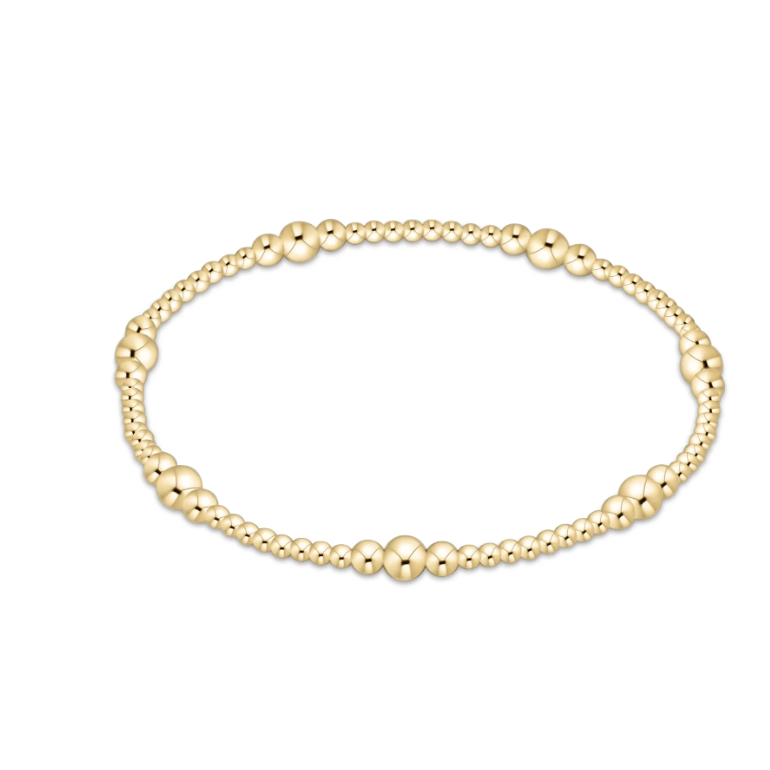 Purpose Gold 4mm Bead Bracelet - White Farmhouse Flowers