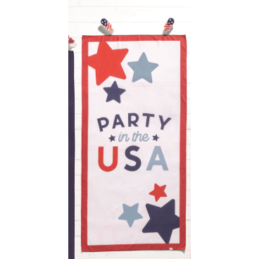 Quick Dry Party in the USA Beach Towel with Popsicle Clips - White Farmhouse Flowers