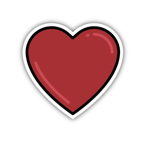 Red Heart Sticker - White Farmhouse Flowers