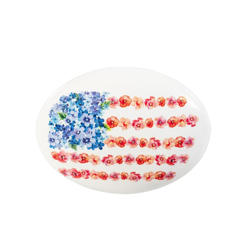 Red White and Bloom Art Rocks - White Farmhouse Flowers