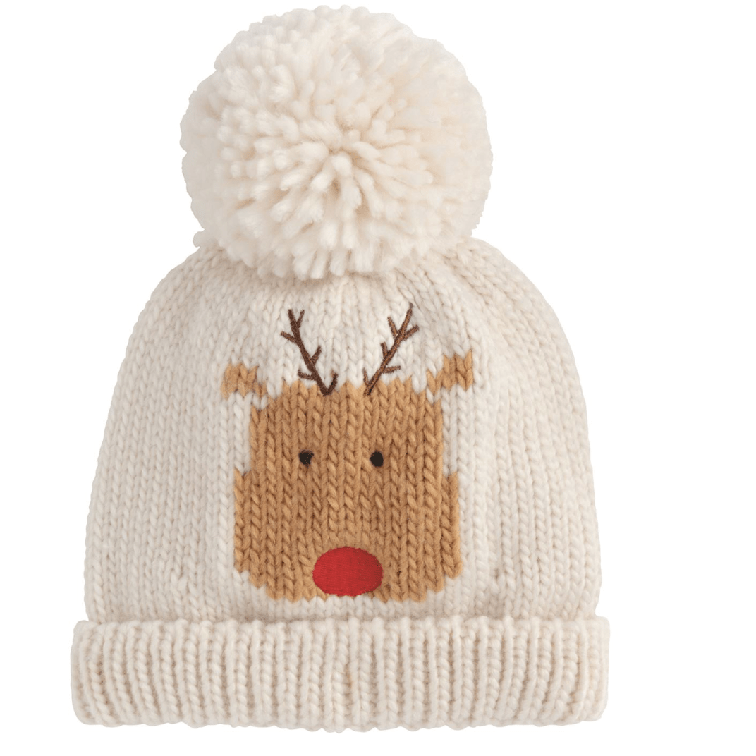 Reindeer Chunky Knit Hat - White Farmhouse Flowers