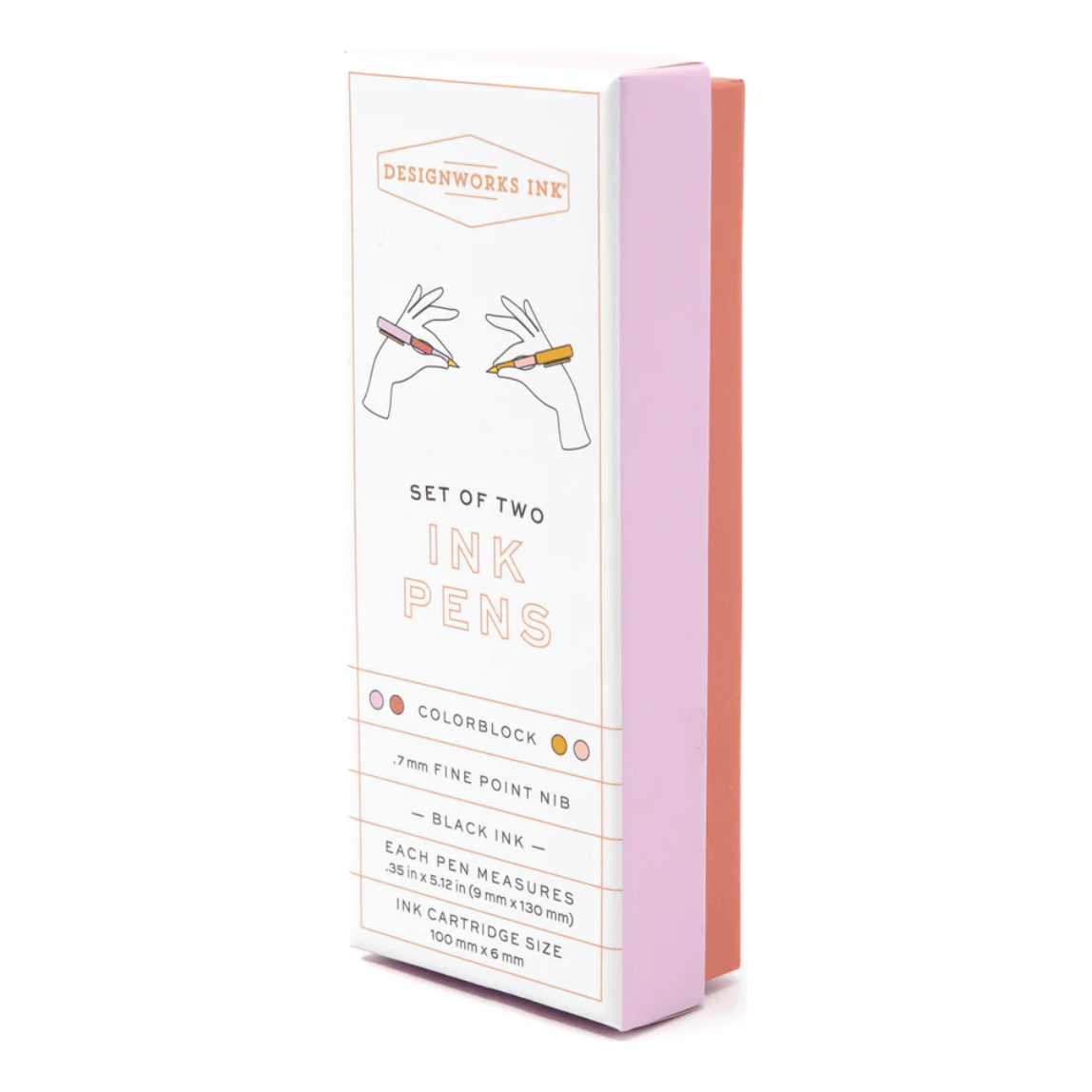 Rosewood + Blush Color Block Pens Set of 2 - White Farmhouse Flowers