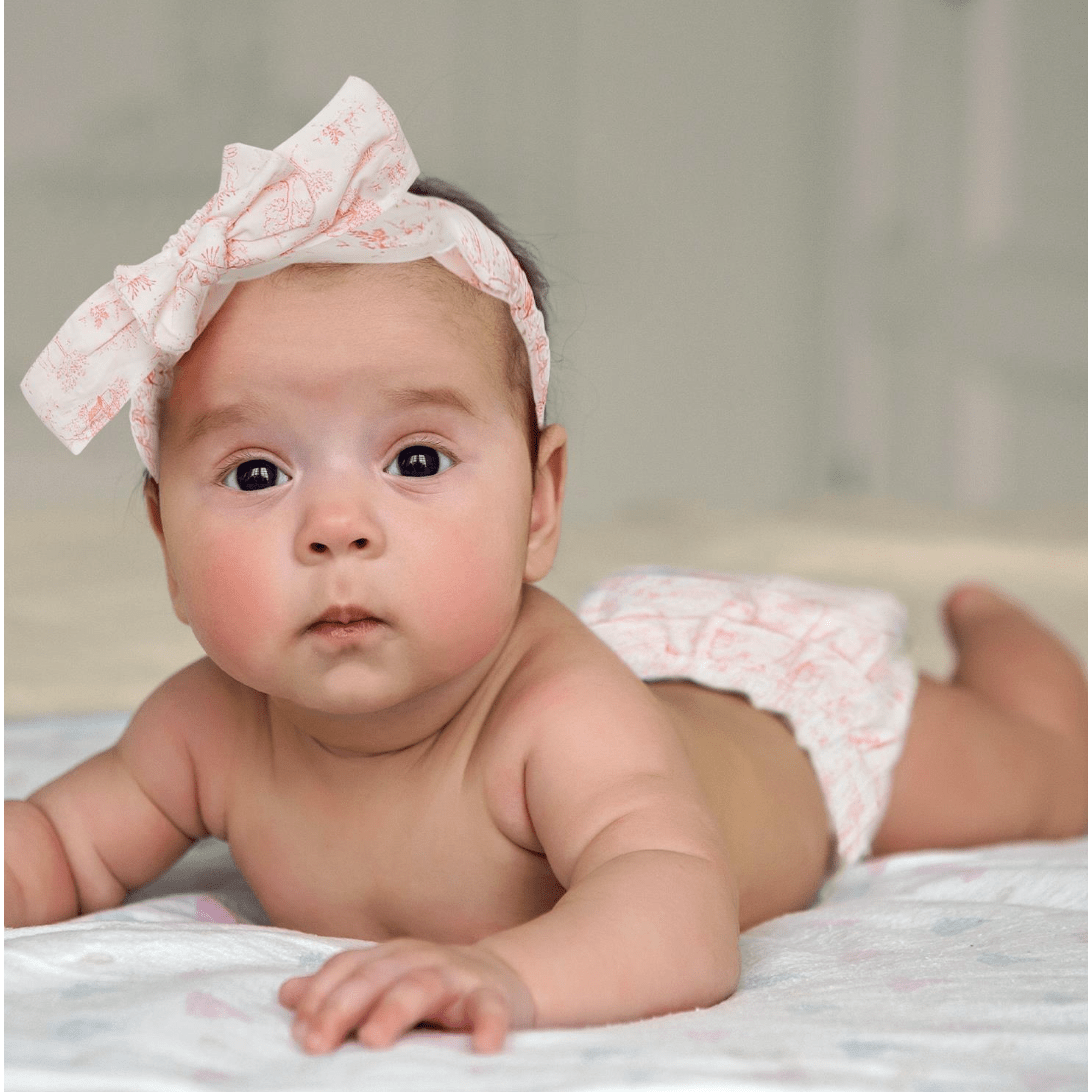 Ruffled Diaper Cover and Headband Set - White Farmhouse Flowers